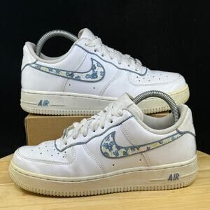 Nike Air Force 1 Low '07 ‘Triple White’CW2288 111 Size 7 Women’s Floral Custom